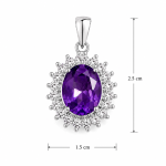 Natural Amethyst Halo Double Pendant
